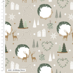 Craft Cotton Co. Cosy Christmas Victoria Louise 100% Cotton 45x55cm Wide 5Pcs Fat Quarter Pack 2 Wide for Crafting, Patchwork, Home Décor