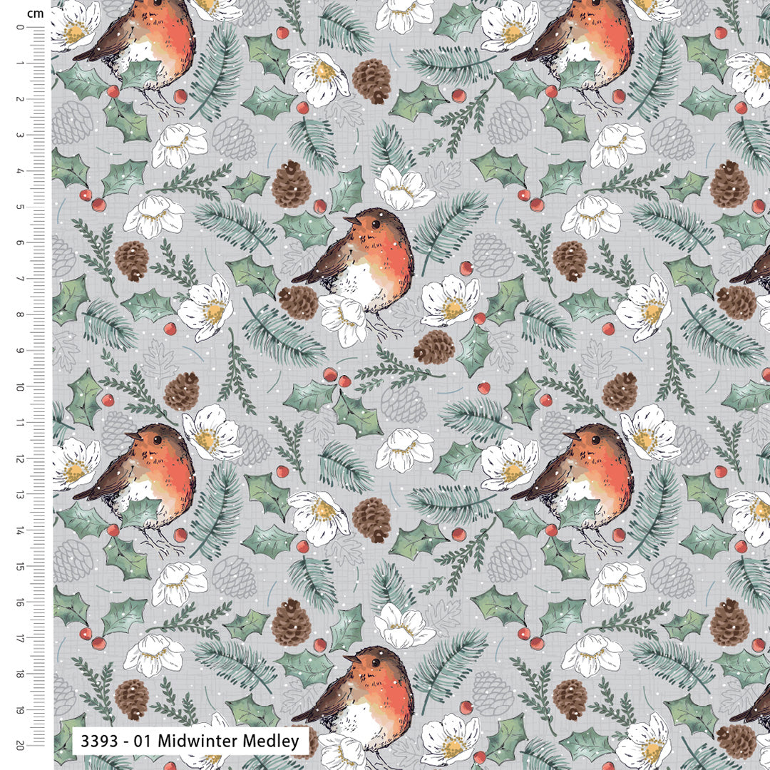 Craft Cotton Co. Little Red Robin 100% Cotton Fabric 112cm Wide Ideal for Crafting, Quilting, Sewing, Patchwork, Home Décor