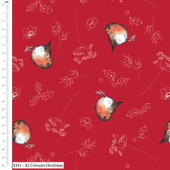 Craft Cotton Co. Little Red Robin 100% Cotton Fabric 112cm Wide Ideal for Crafting, Quilting, Sewing, Patchwork, Home Décor