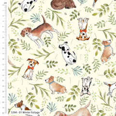 Man's Best Friend Advent 100% Cotton 5Pcs Fat Quarter 18"x22" (45x55cm) Wide Ideal for Crafting, Quilting, Sewing, Patchwork, Home Décor