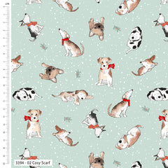 Man's Best Friend Advent 100% Cotton 5Pcs Fat Quarter 18"x22" (45x55cm) Wide Ideal for Crafting, Quilting, Sewing, Patchwork, Home Décor