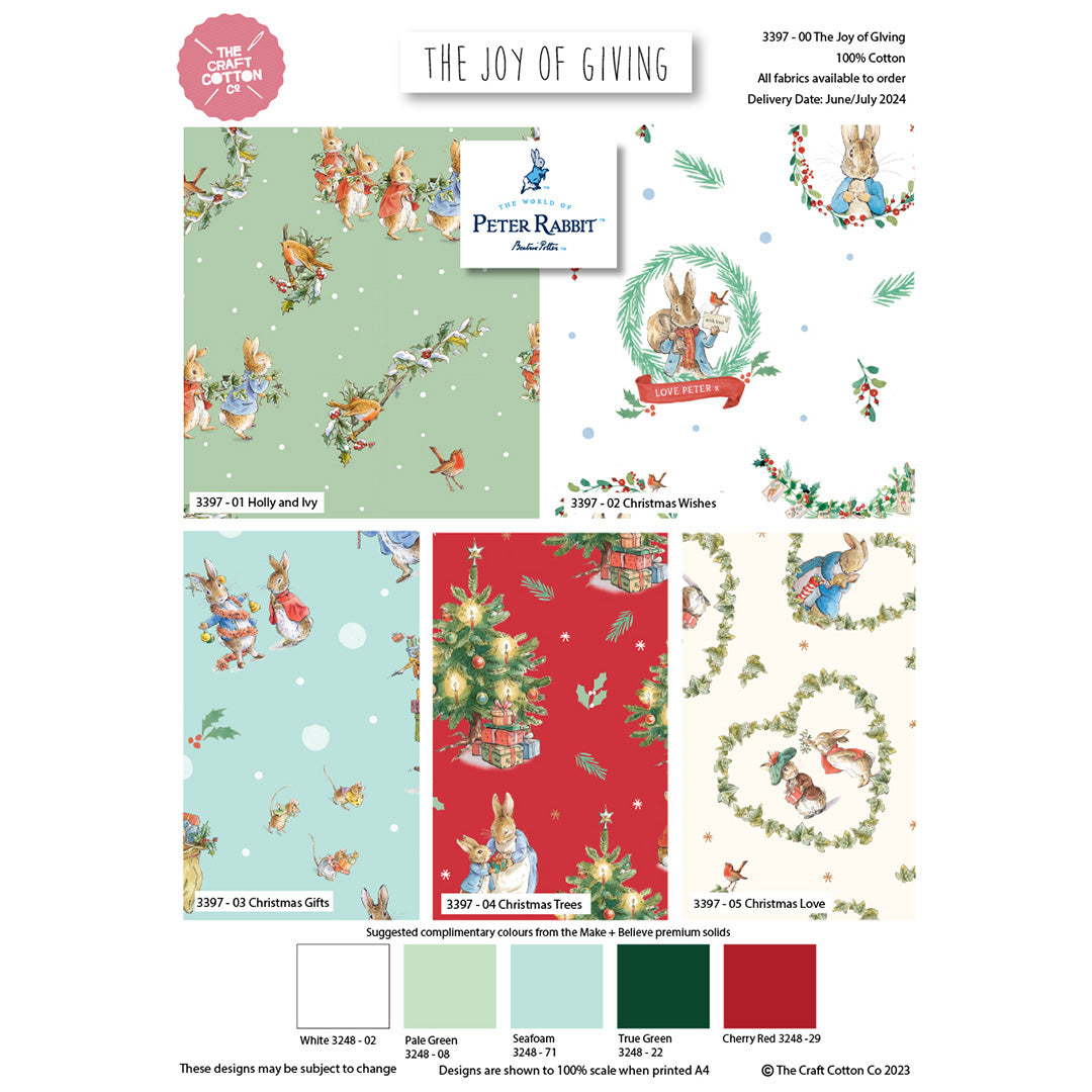 Craft Cotton Co. The Joy of Giving Peter Rabbit 100% Cotton Fabric 112 ...