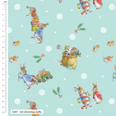 Craft Cotton Co. The Joy of Giving Peter Rabbit 100% Cotton 5Pcs Fat Quarter 18"x22" (45x55cm) Wide for Crafting, Patchwork, Home Décor