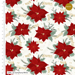 Craft Cotton Co. Jolly Poinsettia 100% Cotton 5Pcs Fat Quarter 18"x22" (45x55cm) Wide for Crafting, Sewing, Patchwork, Home Décor