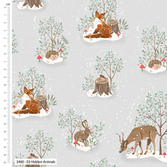 Craft Cotton Co. 100% Cotton Woodland Snowfall Fabric 112cm Wide For Crafting, Sewing, Home Décor, Kid's Craft