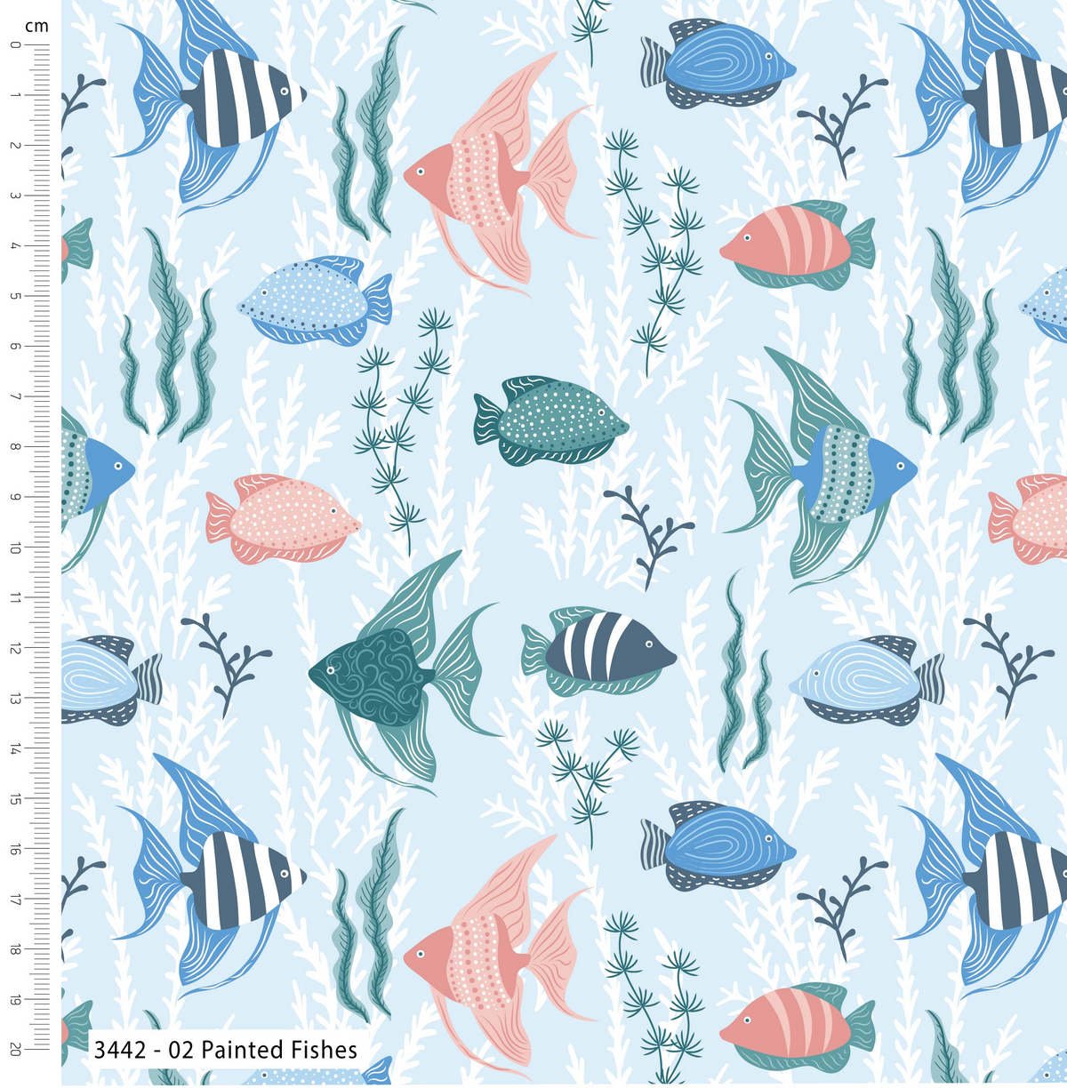 Tranquil Shores by M+B – 100% Organic Cotton Prints 112cm Wide Digitally Printed Fabric for Crafting, Quilting, Dressmaking