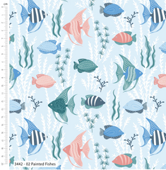 Tranquil Shores by M+B – 100% Organic Cotton Prints 112cm Wide Digitally Printed Fabric for Crafting, Quilting, Dressmaking
