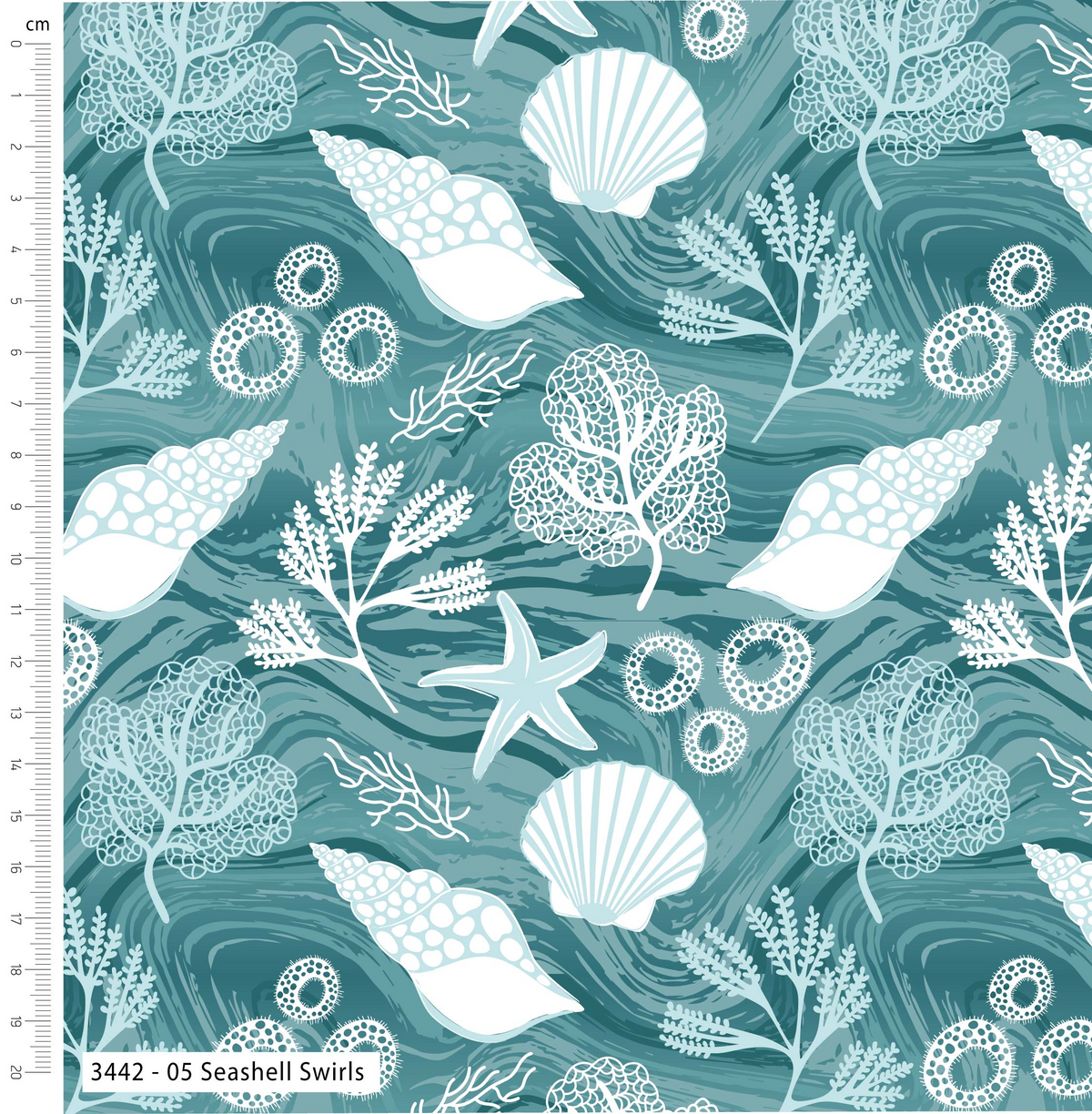 Tranquil Shores by M+B – 100% Organic Cotton Prints 112cm Wide Digitally Printed Fabric for Crafting, Quilting, Dressmaking
