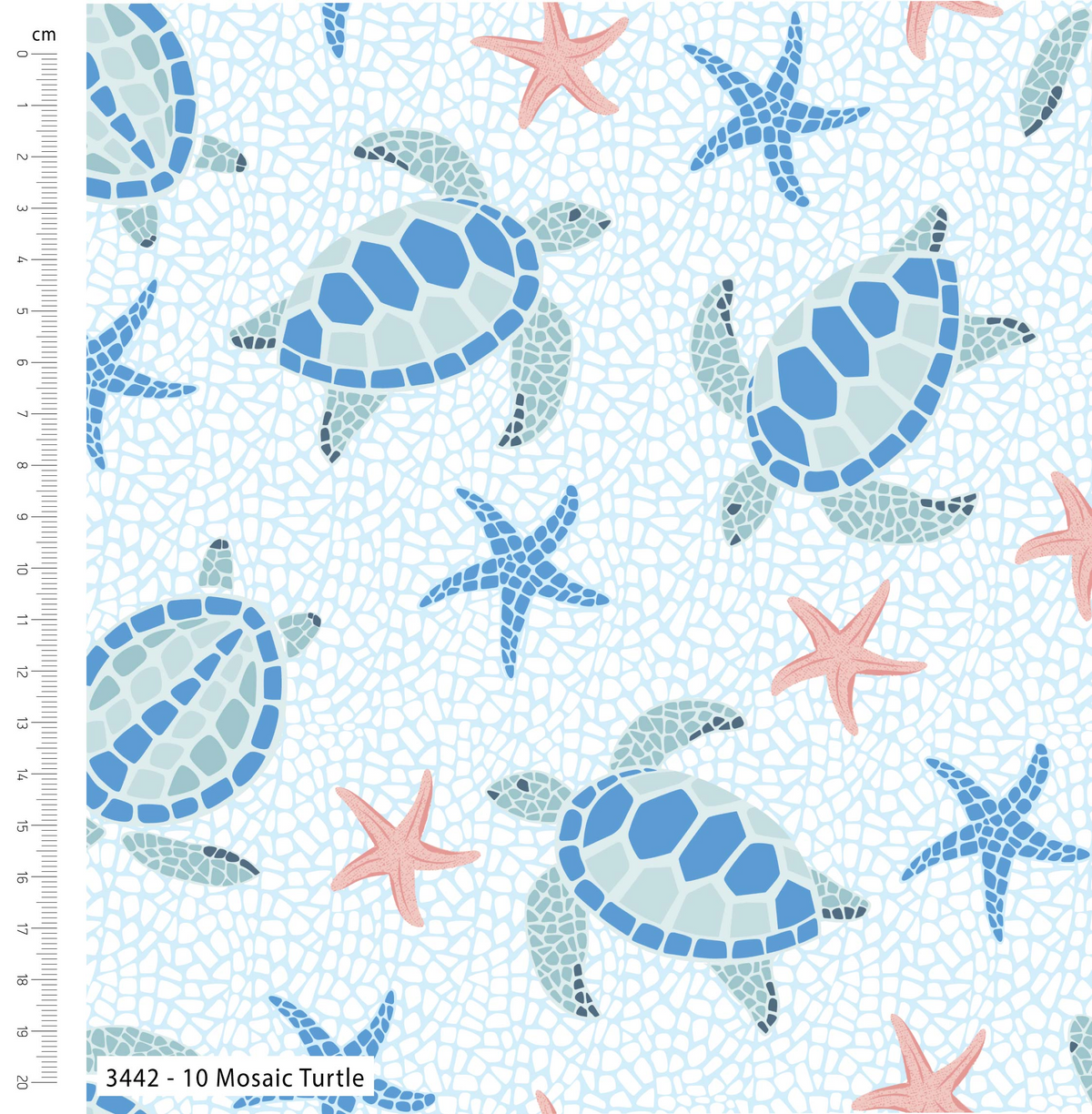 Tranquil Shores by M+B – 100% Organic Cotton Prints 112cm Wide Digitally Printed Fabric for Crafting, Quilting, Dressmaking