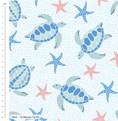 Tranquil Shores by M+B – 100% Organic Cotton Prints 112cm Wide Digitally Printed Fabric for Crafting, Quilting, Dressmaking