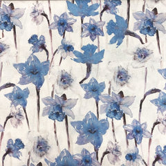 Floral Blue Prints 100% Cotton 112cm Wide Digitally Printed Cotton Fabric for Sewing, Crafting, Dressmaking, Patchwork