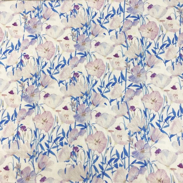 Floral Blue Prints 100% Cotton 112cm Wide Digitally Printed Cotton Fabric for Sewing, Crafting, Dressmaking, Patchwork