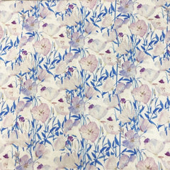 Floral Blue Prints 100% Cotton 112cm Wide Digitally Printed Cotton Fabric for Sewing, Crafting, Dressmaking, Patchwork