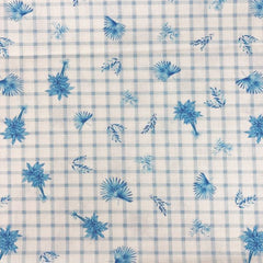Floral Blue Prints 100% Cotton 112cm Wide Digitally Printed Cotton Fabric for Sewing, Crafting, Dressmaking, Patchwork