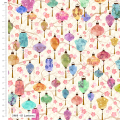 Craft Cotton Co. 100% Cotton Meditations on Japan -Sew Pretty Sew Mindful (45x 55cm) 5Pcs Fat Quarter For Crafting, Sewing, Kid's Craft