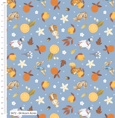 Winter Fruits Peter Rabbit Cotton 100% Cotton 45x55cm Wide 5Pcs Fat Quarter Bundle For Crafting, Sewing, Quilting & Patchwork