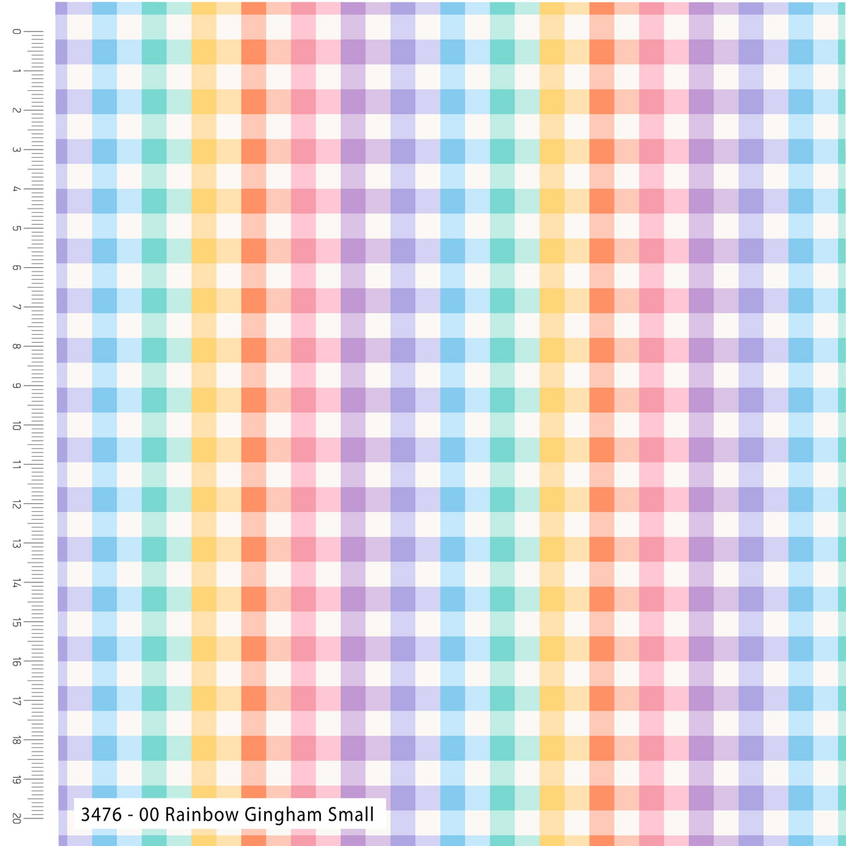 Rainbow Gingham Small - The Crafty Pie 100% Viscose Fabric 152cm/60" Wide Material for Crafting, Dressmaking, Quilting, Kid's Craft