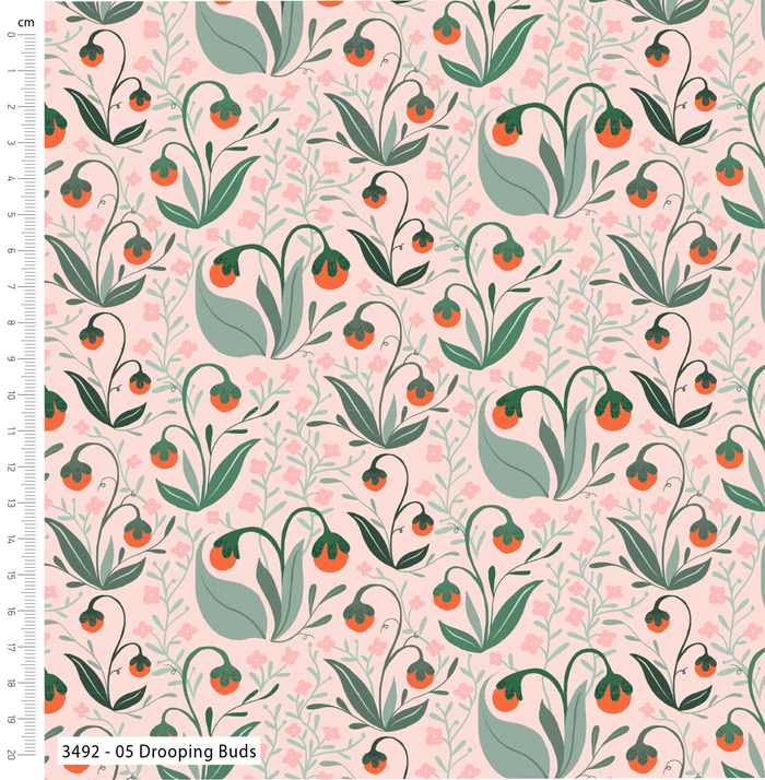 The Craft Cotton Co. Loose Fabric Poppy Queen by Savanna Rawson 100% Cotton Fabric - Width: 112cm / 44". Weight: 148gsm