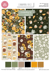 Cinnamon Spice by Kimberley Hind Collection 100% Cotton 112cm Wide Autumnal Spice Prints For Crafting, Home Décor, Kid's Craft