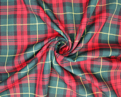 Little Johnny PolyViscose Tartan Irish 147cm Wide Digitally Printed Fabric Ideal For Crafting, Sewing, Quilting, Home Décor and Kid's Craft