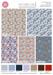 The Craft Cotton Co. Ditsy Tiny Florals Cool Fabric 100% Cotton Prints 45x55cm Wide 5Pcs Fat Quarter Bundle for Quilting, Patchwork, Sewing, Home Decor