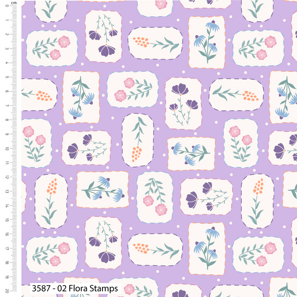 Craft Cotton Co. Botanique Brew 100%  Cotton 112cm Wide Springtime Tea Themed Designs