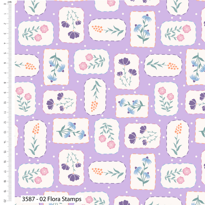 The Craft Cotton Co. Loose Fabric Craft Cotton Co. Botanique Brew 100%  Cotton 112cm Wide Springtime Tea Themed Designs