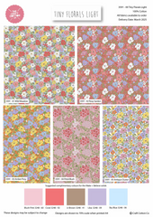 The Craft Cotton Co. Tiny Florals Light 100% Cotton 45cm x 55cm Wide 5Pcs Fat Quarter Bundle for Crafting, Sewing, Patchwork, Quilting