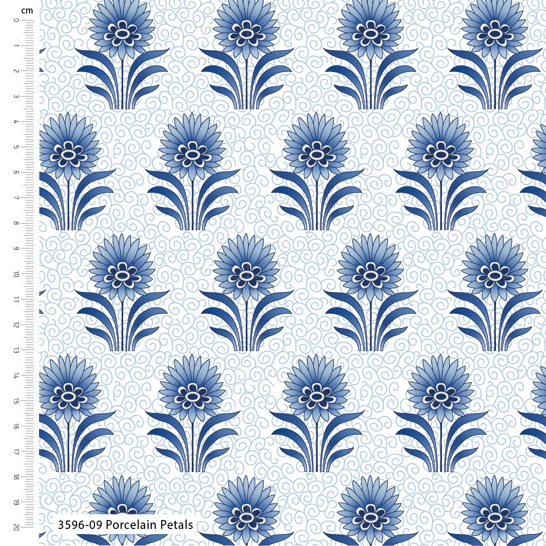 Crafts of Tranquility by V&A – 100% Organic Cotton Prints 112cm Wide Digitally Printed Fabric for Crafting, Quilting, Dressmaking