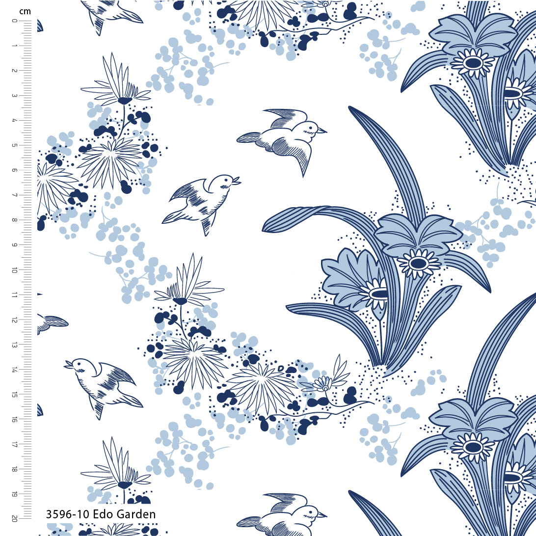 Crafts of Tranquility by V&A – 100% Organic Cotton Prints 112cm Wide Digitally Printed Fabric for Crafting, Quilting, Dressmaking