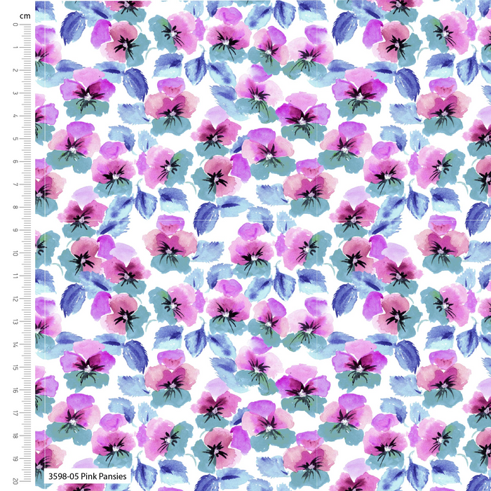 Make + Believe Loose Fabric Vivid Watercolours by Debbie Shore Make+Believe 100% Organic Cotton 112cm Wide Digitally Printed Fabric for Crafting, Quilting, Dressmaking