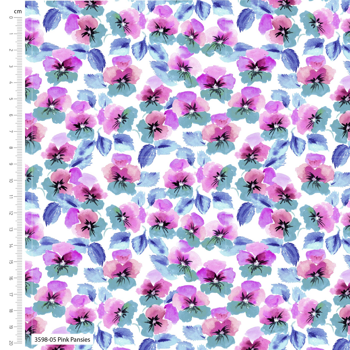 Vivid Watercolours by Debbie Shore Make+Believe 100% Organic Cotton 112cm Wide Digitally Printed Fabric for Crafting, Quilting, Dressmaking