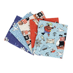 The Craft Cotton Co. Ship Ahoy 100% Cotton 45cmx55cm Wide 5Pcs Fat Quarter Bundle for Crafting, Sewing, Patchwork, Quilting