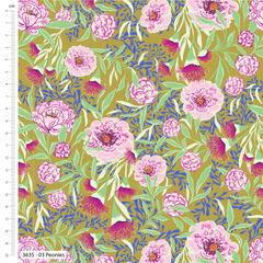 The Craft Cotton Co. Flower Market Bethany Salt 100% Cotton 45x55cm Wide Floral Bouquet 5Pcs Fat Quarter Bundle Fabric for Crafting, Patchwork, Dressmaking