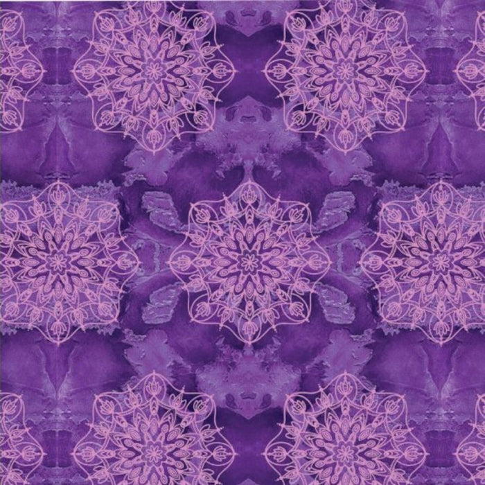 Purple and pink floral pattern on a textured purple background