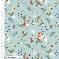 Feathered Foliage by Susan Wheeler 100% Cotton 45x55cm Wide 5Pcs Christmas Fat Quarter Bundle for Sewing, Quilting, Dressmaking, Patchwork