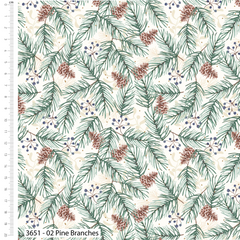 Feathered Foliage by Susan Wheeler 100% Cotton 45x55cm Wide 5Pcs Christmas Fat Quarter Bundle for Sewing, Quilting, Dressmaking, Patchwork