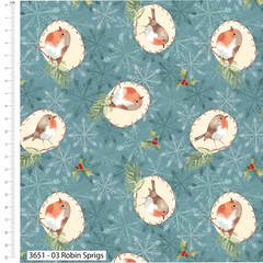 Feathered Foliage by Susan Wheeler 100% Cotton 45x55cm Wide 5Pcs Christmas Fat Quarter Bundle for Sewing, Quilting, Dressmaking, Patchwork