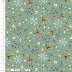 Feathered Foliage by Susan Wheeler 100% Cotton 45x55cm Wide 5Pcs Christmas Fat Quarter Bundle for Sewing, Quilting, Dressmaking, Patchwork