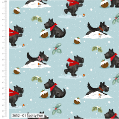Frosty Paws by Susan Wheeler 100% Cotton 45x55cm Wide 5Pcs Christmas Fat Quarter Bundle for Sewing, Quilting, Dressmaking, Patchwork