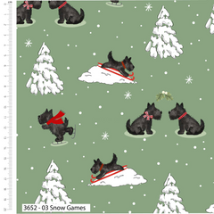 Frosty Paws by Susan Wheeler 100% Cotton 45x55cm Wide 5Pcs Christmas Fat Quarter Bundle for Sewing, Quilting, Dressmaking, Patchwork