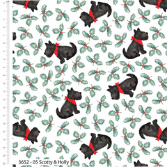 Frosty Paws by Susan Wheeler 100% Cotton 45x55cm Wide 5Pcs Christmas Fat Quarter Bundle for Sewing, Quilting, Dressmaking, Patchwork