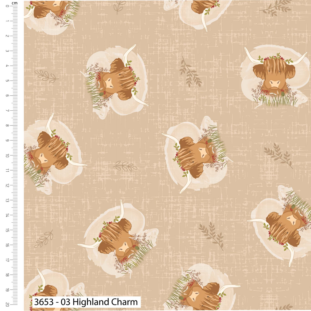 The Craft Cotton Co. Highland Pastures 100% Cotton 112cm Wide Christmas Printed Fabric for Sewing, Dressmaking, Patchwork