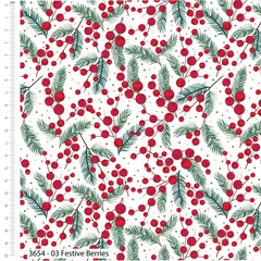 Craft Cotton Co. Holly & Poinsettia 100% Cotton 45x55cm Wide 5Pcs Christmas Fat Quarters for Sewing, Quilting, Dressmaking, Patchwork