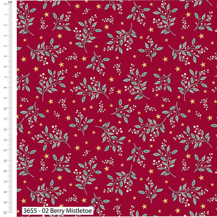The Craft Cotton Co. Loose Fabric Jewelled Christmas by The Craft Cotton Co. 100% Cotton 112cm Wide Christmas Printed Fabric