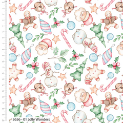 Merry Little Christmas by Mari Cali Art 100% Cotton 45x55cm Wide 5Pcs Christmas Fat Quarter for Sewing, Quilting, Dressmaking, Patchwork