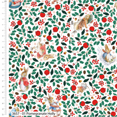 Craft Cotton Co. Christmas Orchard – Peter Rabbit 100% Cotton 45x55cm Wide Christmas Fat Quarter for Sewing, Quilting, Dressmaking, Patchwork