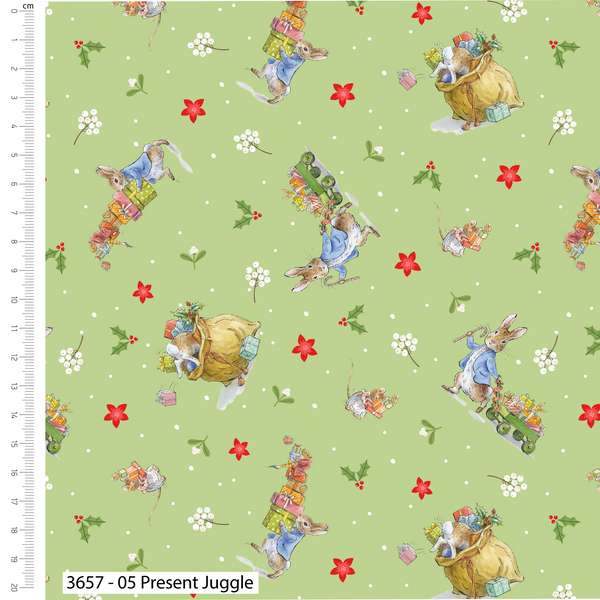 Christmas Orchard – Peter Rabbit 100% Cotton 112cm Wide Christmas Digitally Printed Fabric