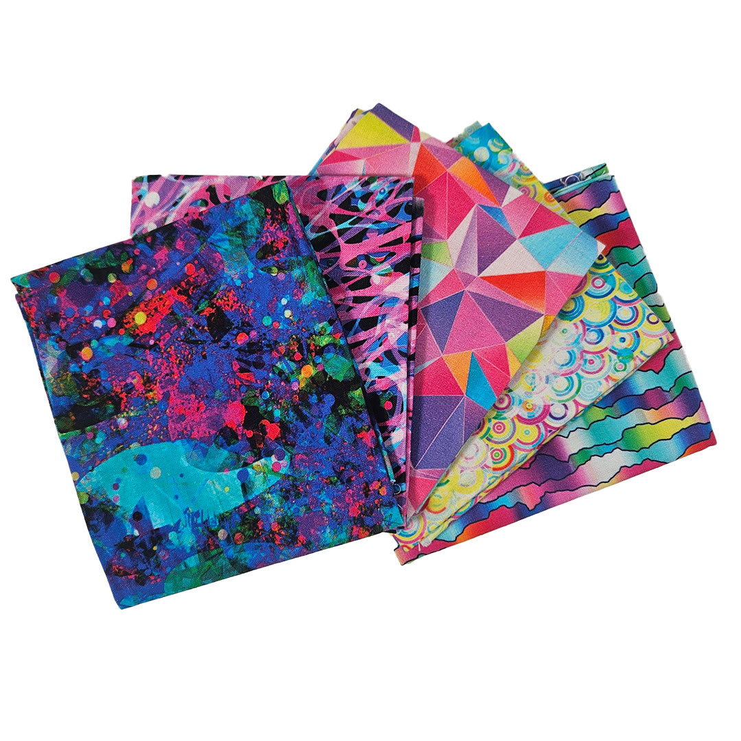 Craft Cotton Co. 100% Cotton Multi Geo Fabric Cotton Fat Quarter Bundle 45x55cm Wide Digital Bundle for Crafting, Sewing, Quilting, Home Decor-(3685)