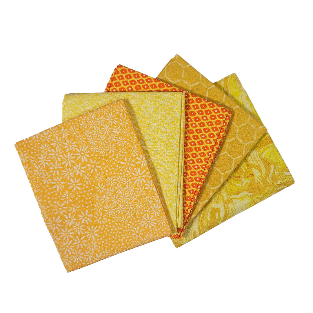 Craft Cotton Co. 100% Cotton Yellow Blender Fabric Fat Quarters 45x55cm Wide Digital Bundle for Crafting, Sewing, Quilting, Home Decor-(3685)